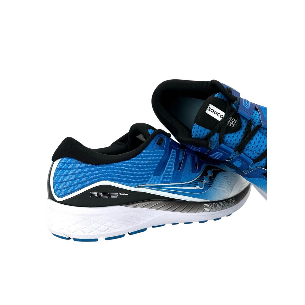 Saucony Ride ISO Everun Men Running Shoes Size 11.5 Blue/White/Black Knit Comfy - Picture 6 of 13